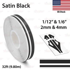 1/12" & 1/6" PIN STRIPE Car Model Truck Twin Line TAPE Vinyl Sticker SATIN BLACK