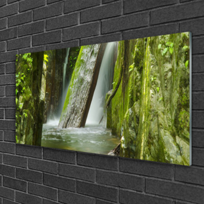 Tableau Photo Sur Toile 100x50 Cm - Chute D'eau De Montagne - Déco Moderne Nature