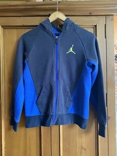 Air Jordan Zip Up Hoodie Youth Large L Blue Splatter 12-13 Yrs Sweatshirt