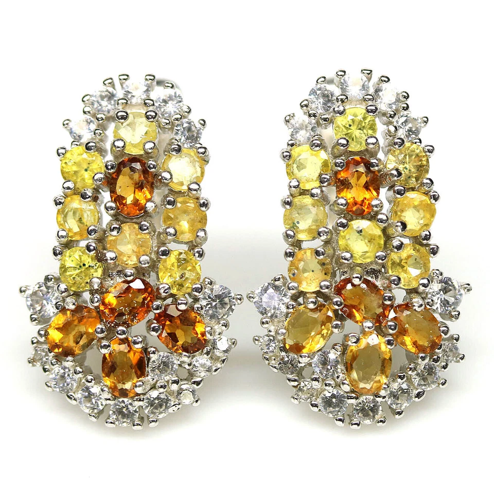 SHOLA Orecchini In Zaffiro Multicolore Naturale In Argento Sterling E470 - Immagine 2 di 3