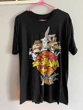 Space Jam Shirt Looney Tunes Warner Brothers Cartoons Basketball Size L