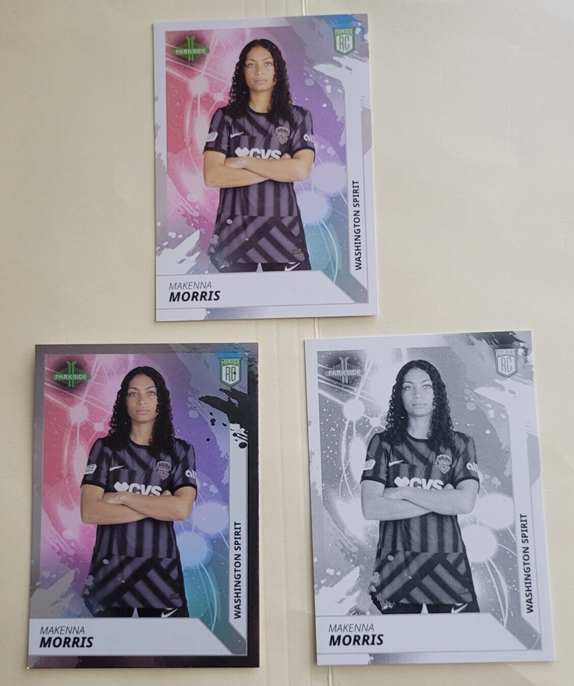 2024 PARKSIDE NWSL VOL 1 MAKENNA MORRIS RC FOIL BASE BLACK & WHITE #19 (3 CARD)