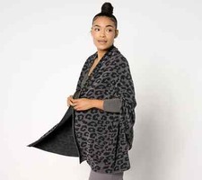 Barefoot Dreams CozyChic Ultra Lite Blanket Wrap-Carbon/Black-XXS/XS-NWT-A653690