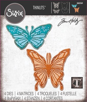Tim Holtz ''VAULT SCRIBBLY BUTTERFLY'' Sizzix Thinlits Cutting Dies Spring 2024