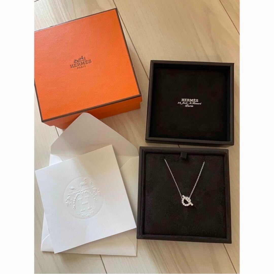 【大好評】HERMES Finesse/ペンダント White Gold/ダイヤモンド Hermes 18k White Gold Diamond Finesse Chain Pendant Necklace