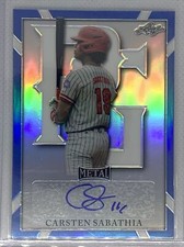 2021 LEAF PERFECT GAME METAL BLUE REFRACTOR CARSTEN SABATHIA AUTO #14/30