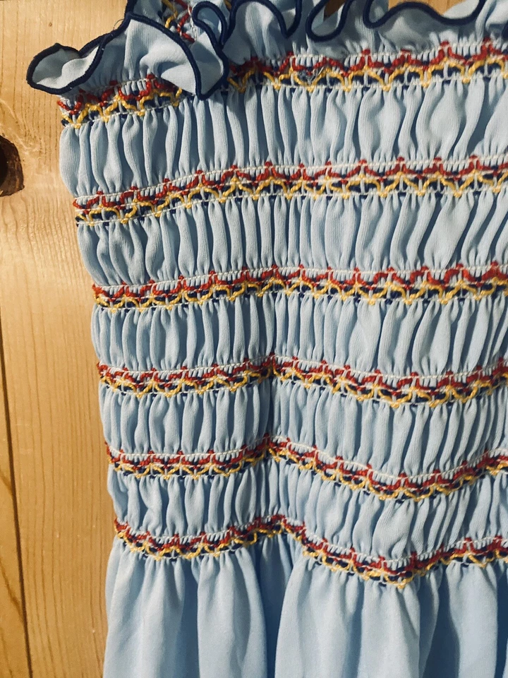 "VESTIDO DE VERANO AZUL BEBÉ DE COLECCIÓN PARA MUJER OS NUEVO CON ETIQUETAS BUSTO XSS 22-26"" RAYAS Nuevo" Foto 4 de 4