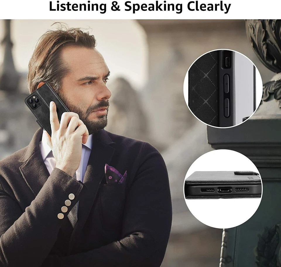 iPhone 12 Pro PU Leather Wallet Case Cover with Card Slot Magnetic + 2 Screen  - Image 2 of 4