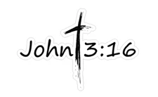 John 3:16 Black Religious Jesus Cross Bible Verse WINDOW Bumper STICKER DECAL