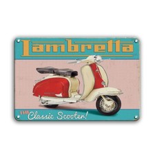 Targa Lambretta classic stampa metallo vintage retrò pub bar poster arredo