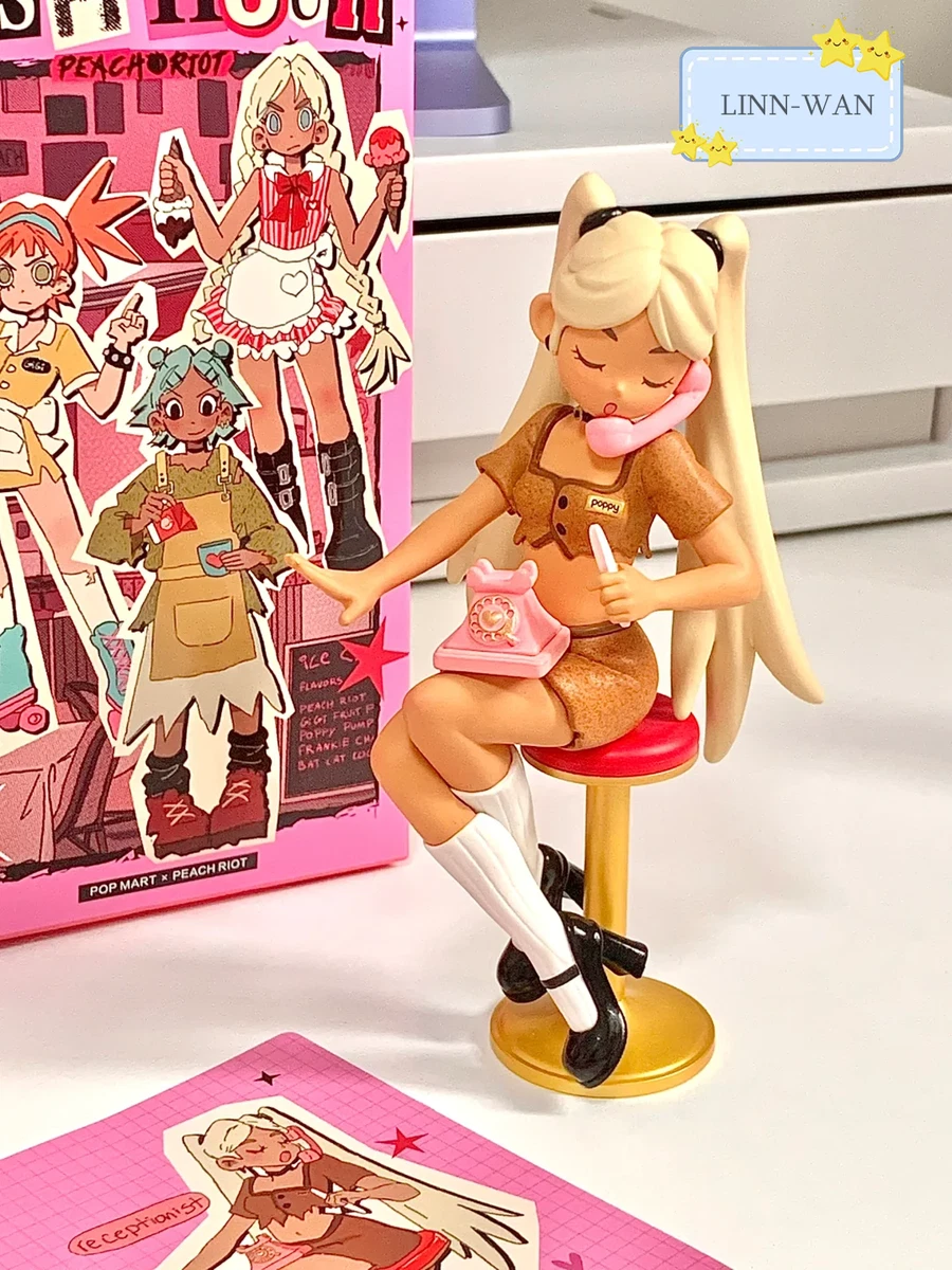 Peach Riot RUSH HOUR Poppy 4体セット Poppy Scientist - Genuine POP MART Peach Riot Rush Hour