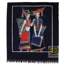 Art Wall Hanging Bright Color Batik Tapestry - Chinese Yunnan Thai Ethnic Girls