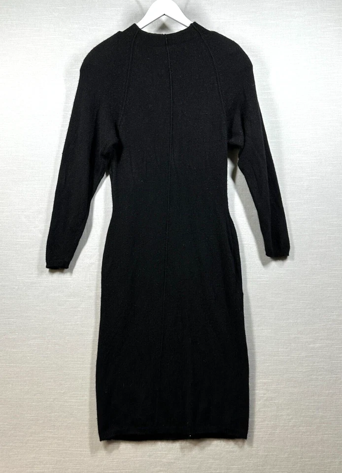 Винтажное женское платье Adrienne Vittadini средний размер черное кашемировое мягкое готическое 90-е - Изображение 2 из 4