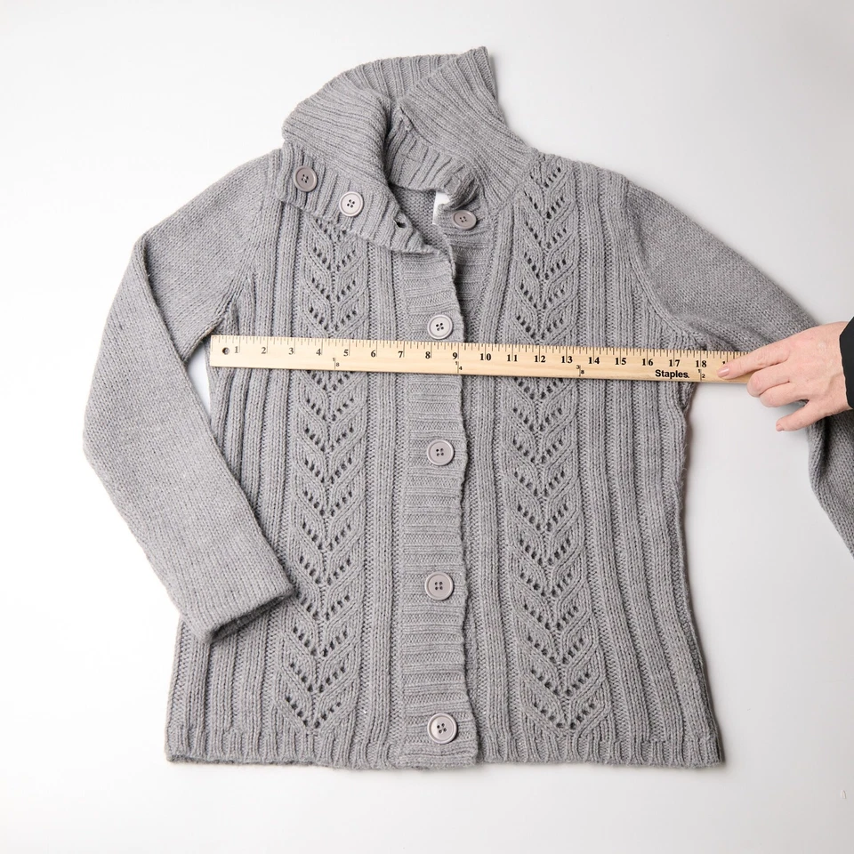 Cárdigan de Estados Unidos para mujer M tejido con cable Cottagecore light academia preppy Foto 3 de 4