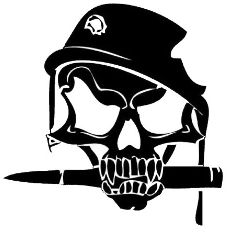 ARMY SKULL WITH HELMET AND BULLET BUMPER STICKER TOOLBOX STICKER
