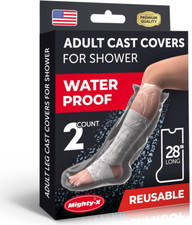Mighty-X 100 Waterproof Cast Covers for Shower Leg - Watertight Seal - Reusable