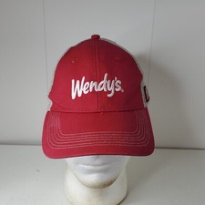 Wendys Fast Food Restaurant Employee Uniform Hat Cap Dave Thomas Foundation Red