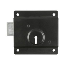 Press Lock Black 3" Shed&Internal Door Lock -Reversible Metal Door Lock with Key