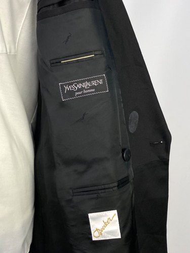 Men's YVES SAINT LAURENT Tuxedo Wool Luxury Blazer Jacket Coat Size EU 52 UK 42 - Picture 10 of 22