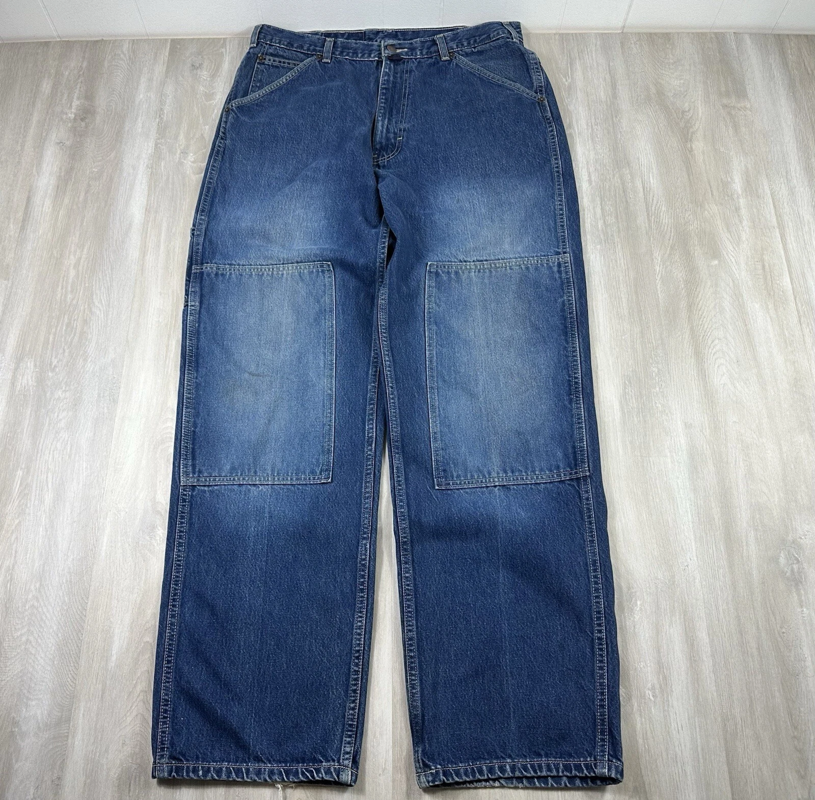 Jean grunge vintage couleur croix double genou taille 36x33 menuisier denim année 2000