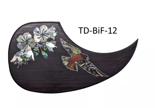 Solid Rosewood Pickguard w/Abalone Mother of Pearl & Wood Bird in Flight Inlay