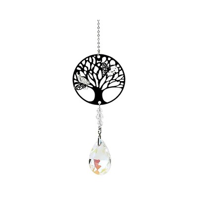 Lebensbaum weiß Tropfen Feng Shui Kristall Schnur Sonnenfänger 29 cm