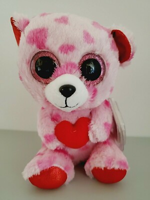 Vintage Ty Beanie Boo 'Sweetikins' Der Pinke Bär Der Ein Herz