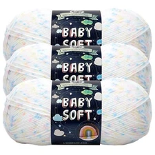 (3 Pack) Lion Brand Yarn 920-293 Baby Soft Yarn, Twinkle Print