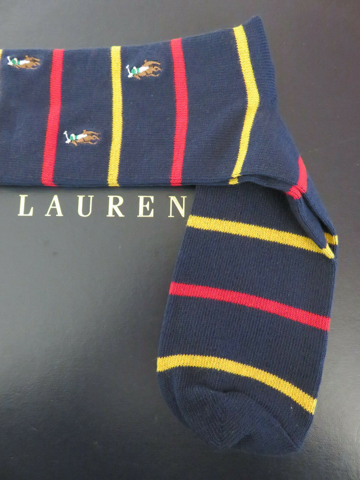 Polo RALPH LAUREN Calzini Uomo All Over Polo Pony Player Righe Logo Ricamato