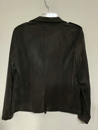 Women's Style & Co. Faux Suede Biker Jacket Classic Olive Green - Medium - Picture 3 of 4