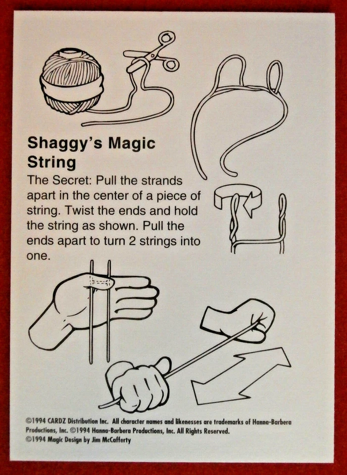 HANNA-BARBERA - Card #51 - SCOOBY-DOO - SHAGGY'S MAGIC STRING - CARDZ 1994 - Image 2 of 2