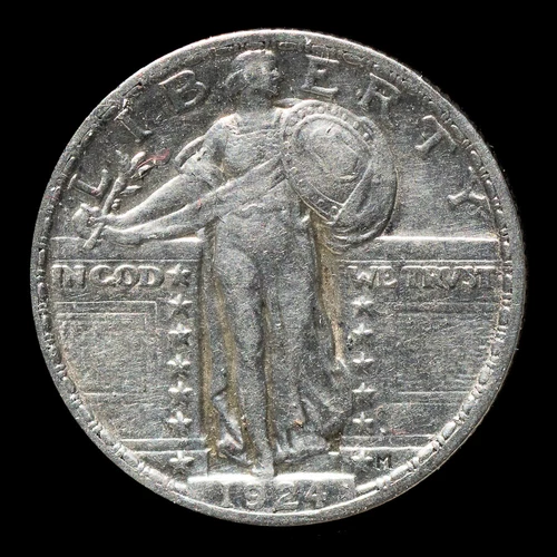 1924 P Silver Standing Liberty 25C Circulated Xtra Fine *2229 Free S/H