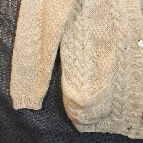 VTG Compagnie Internationale Express Sweater S Ivory White Mohair Blend Cardigan - Picture 5 of 13
