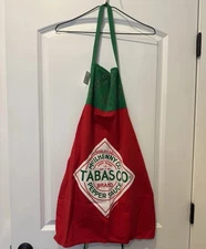 Vintage Tabasco McIlhenny Co. Red & Green Apron Towsleys Hot Sauce BBQ Kitchen