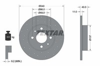 2X Textar Bremsscheibe Bremsscheiben Satz Bremsen Pro Hinten 92316003