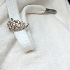 Silver Tone Crown Tiara Cocktail Ring Size 15...
