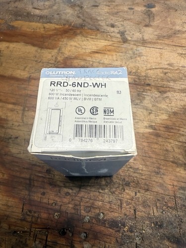 Lutron RadioRA2 RRD-6ND-WH Smart Dimmer Wall Switch White 120V 600W