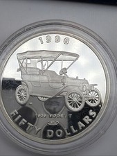 1996 Marshall Islands 1909 Ford Model T-50 1 Oz. .999 Silver Proof Box Coa 1996 Marshall Islands 1909 Ford Model T-50 1 Oz. .999 Silver Proof Box Coa