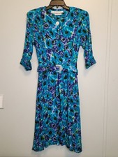 Vintage Caroline Wells Floral Belted Women’s Dress Size 6 Granny! Cottagecore!