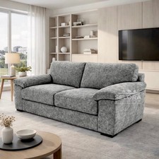 Amalfi Dino 3+2 Seater Fabric Sofa Suite Alaska Grey Teal Blue Sofa Set