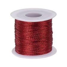 Metallic Cord 1mm 109 Yards Tinsel Rope Thread String, Red