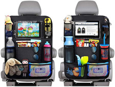 Car Back Seat Organizer with Tablet Holder, Multi-Pocket Hanging Backseat Storag