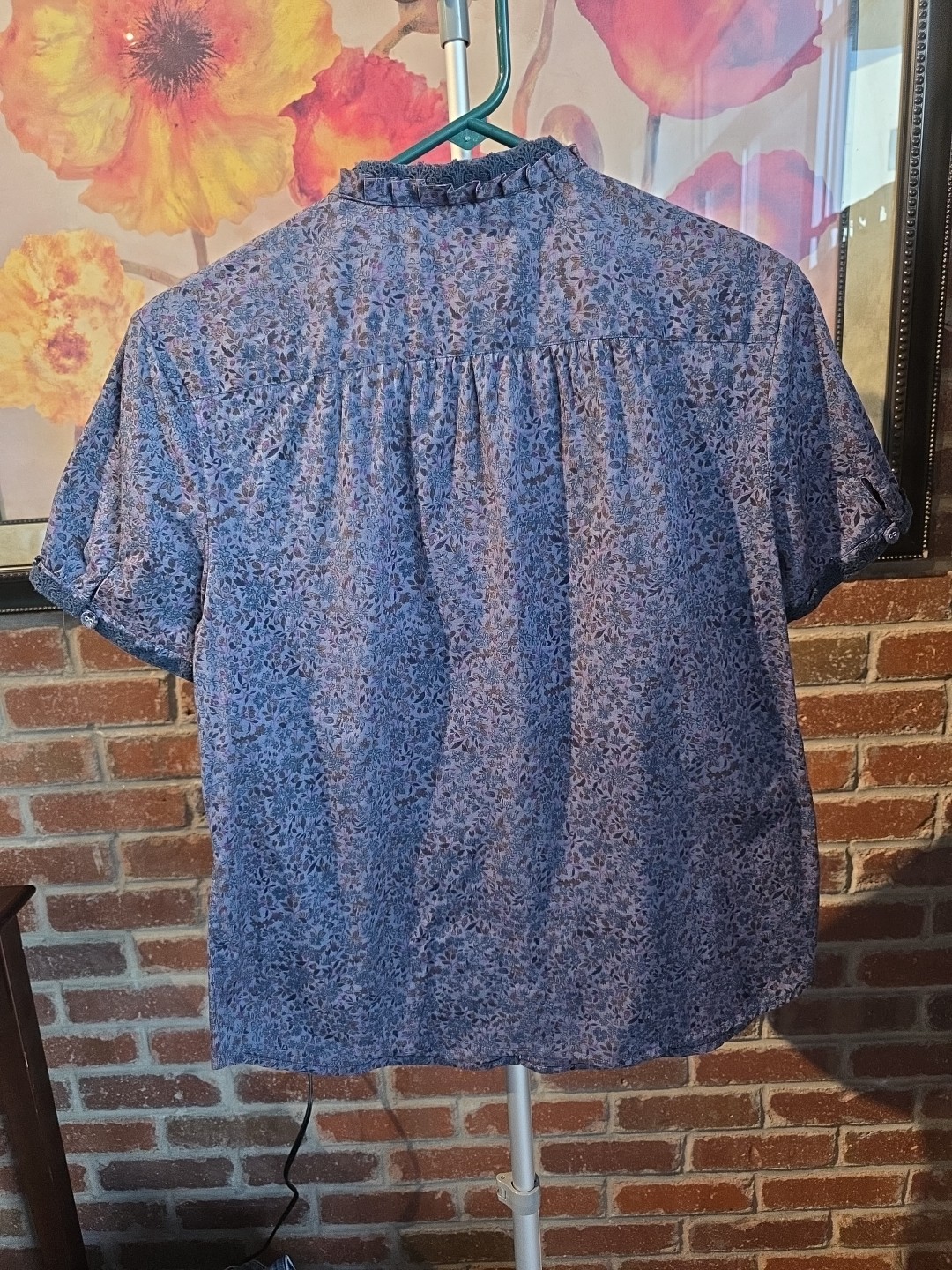 Talbot Ruffled Button Down Short Sleeve Blousecw … - image 7