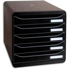 Boîte d'archivage Exacompta noire avec couvercle, modèle ścięte