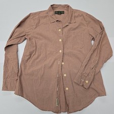 Abercrombie Fitch Mens Gingham Long Sleeve Button Up Shirt Red White Size S