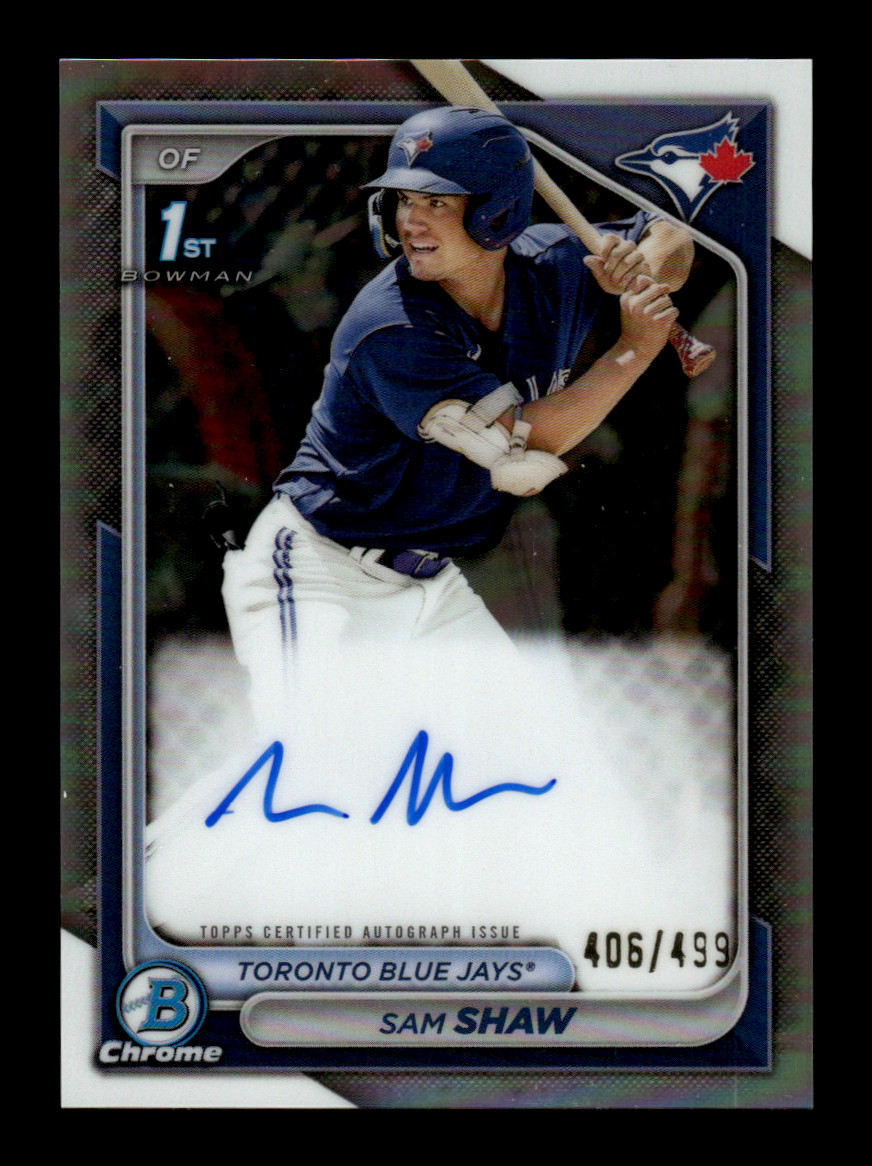 2024 Bowman Sam Shaw #CPA-SS Chrome Prospects Autograph Refractor /499