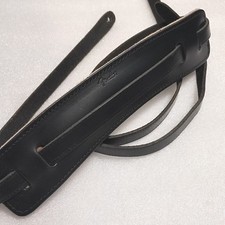 Fender Custom Shop Black Leather Guitar Strap Adjustable Premium Accessory Japan