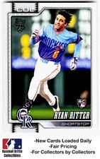 2026 Topps #18 Ryan Ritter RC Rookie Colorado Rockies