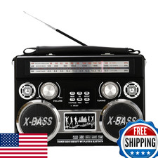 Supersonic SC-1097BT Portable 3 Band Radio with Bluetooth and Flashlight, M/FM/S