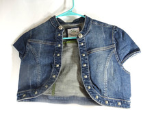 Justice Premium Youth Girls Blue Denim Vest Size 16